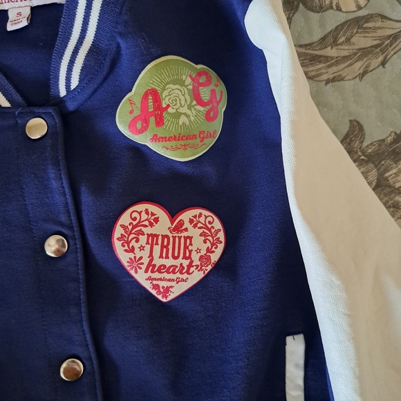 Kids American Girl Size Small Varsity Jacket - Blue and White - Picture 5 of 6